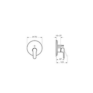Root Round A4283034 Ankastre Banyo Bataryası, Fırçalı Nikel
