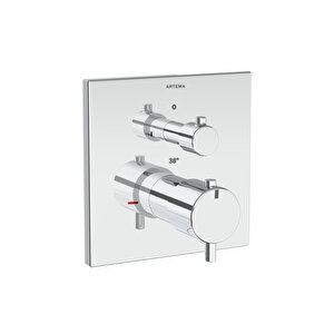 Root Square A43358 Ankastre Termostatik Duş Bataryası, Krom