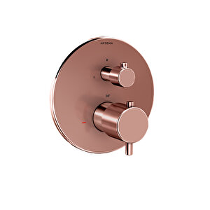 Root Round A4325829 Ankastre termostatik Banyo Bataryası, Soft Bakır
