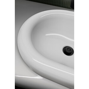 Vitra Liquid A4517039 Lavabo Yuvarlak Süzgeci Basmalı, Parlak Siyah