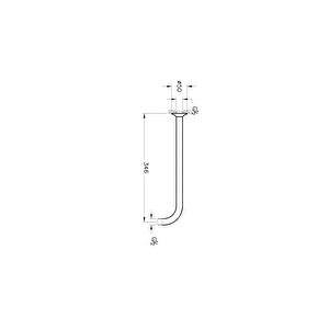 VitrA Origin A4565236WTC Duvardan Duş Dirseği, Uzun, Mat Siyah