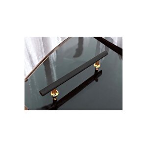 Derya  Mat Siyah Gold Mobilya Tv Ünitesi Konsol Mutfak Çekmece Dolap Kulpu 224 Mm 22,4 Cm 1 Adet