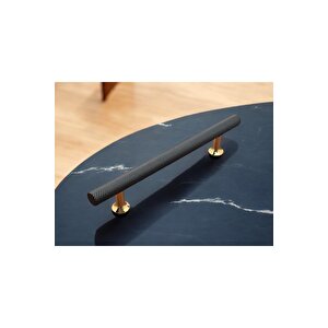 Derya  Mat Siyah Gold Mobilya Tv Ünitesi Konsol Mutfak Çekmece Dolap Kulpu 224 Mm 22,4 Cm 1 Adet