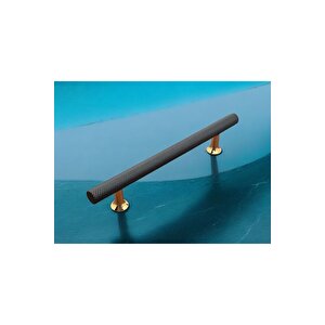 Derya  Mat Siyah Gold Mobilya Tv Ünitesi Konsol Mutfak Çekmece Dolap Kulpu 224 Mm 22,4 Cm 1 Adet