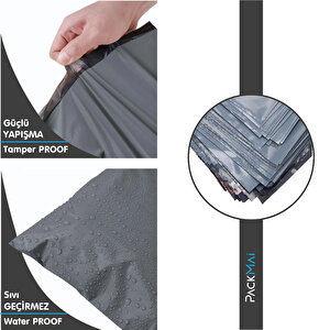 24x30 CEPLİ Gri Kargo Poşeti (100'lü Paket) Ambalaj, Paketleme, E-ticaret | Sağlam, Suya Dayanıklı 24x30 cm