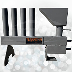 Pelet Sobası Petekli Pelet Soba Camlı Şömine Soba Stove Füze Roket
