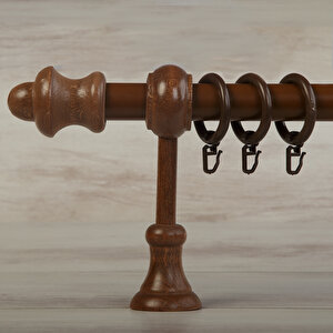 Ceviz Ahşap Rustik Perde Askısı 310 cm