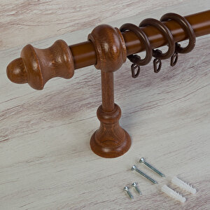 Ceviz Ahşap Rustik Perde Askısı 310 cm