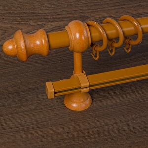 Meşe Ahşap Rustik Raylı Perde Askısı