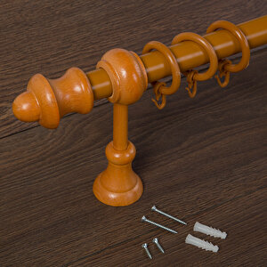 Meşe Ahşap Rustik Perde Askısı 130 cm