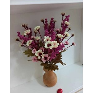Dekorati̇f Ahşap Vazoda Yapay Ci̇psolu Kıtır Papatya