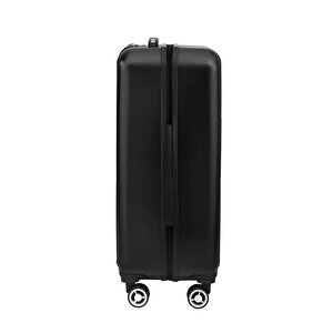Büyük Boy %100 Polikarbon Valiz Parlak Siyah 1810