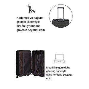 Büyük Boy %100 Polikarbon Valiz Siyah 1811