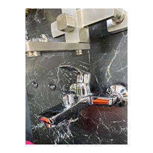 Duş Seti Tepe Yağmurlama Duş Sistemi Banyo Bataryası Dahil Set Robot Duş Seti Gümüş Renk Premium Set