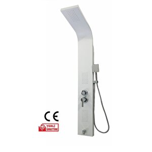 Beyaz Panel Duş Seti Masajlı Yağmurlama Sistemi Beyaz Banyo Duş Armatür Set