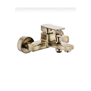 Mat Gold Duş Seti Batarya Dahil Set Fırçalanmış Gold Duş Sistemi Mat Altın