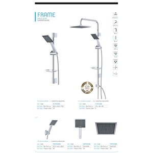 Tepe Yağmurlama Gümüş Krom Duş Seti Frame Banyo Seti
