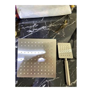 Inox Duş Seti Inox Tepe Yağmurlama Banyo Duş Sistemi Alt Armatür Dahil Set 5 Yıl Garantili