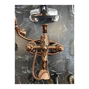 Bakır Duş Seti Rose Bronz Vintage Duş Sistemi Porsalenli İşlemeli Premi