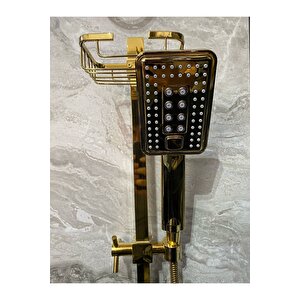 Parlak Gold Altın Premium Duş Seti Altın Duş Başlığı Altın Duş Seti Gold Banyo Seti