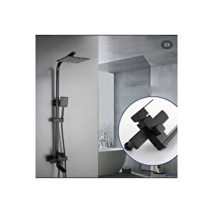 Siyah Duş Seti Mat Siyah Yağmurlama Sistemi Banyo Bataryası Dahil Set Mat Siyah Banyo Musluk