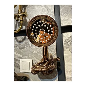 Bakır Duş Sistemi Klasik Vintage Bronz Duş Seti Bronz Askı Aparatı Dahil Komple Set