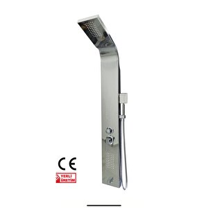 Duş Paneli Silver Gümüş Duş Sistemi Masajlı Armatür Panel Duş