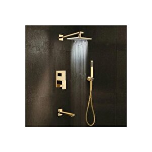 Banyo Bataryası Duş Seti Ankastre Gold Altın Dore 30x30 Tepe Duş Yeni Ürün 5 Yıl Garantili