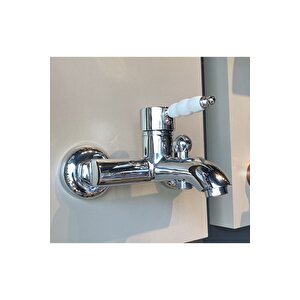Banyo Bataryası Vintage Tasarım Porsalen Banyo Musluğu Pirinç 5 Yıl Garantili