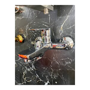 Gümüş Banyo Bataryası Kare Büyük Tasarım Krom Duş Musluğu Banyo Armatür