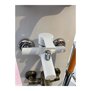 Banyo Bataryası Beyaz Banyo Musluğu Mat Beyaz Duş Bataryası