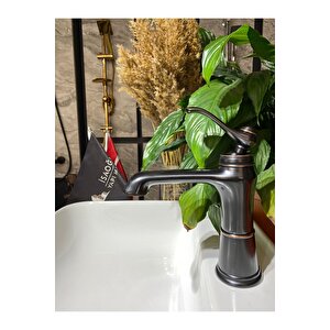 Siyah Lavabo Bataryası Vintage Lavabo Musluğu Mat Siyah Banyo Musluk Country Tasarım
