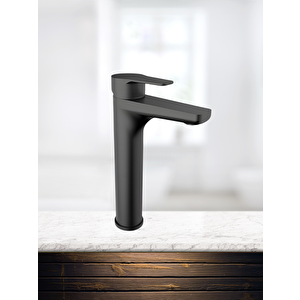 Nsk Alora Pro Mat Siyah Yüksek Lavabo Bataryası N3016429