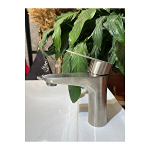 Mat Krom İnox Lavabo Armatür Modern Tasarım Lavabo Bataryası