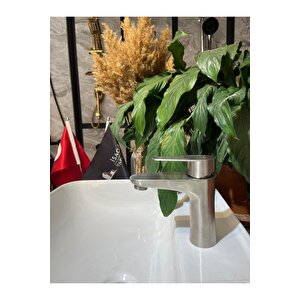 Mat Krom İnox Lavabo Armatür Modern Tasarım Lavabo Bataryası