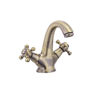 Antik Gold Lavabo Armatür Klasik Vintage Koç Banyo Musluğu