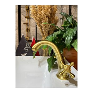 Mat Gold Mat Altın Lavabo Bataryası Antik Gold Lavabo Musluk Lavabo Bataryası