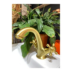 Mat Gold Mat Altın Lavabo Bataryası Antik Gold Lavabo Musluk Lavabo Bataryası