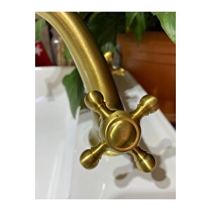 Mat Gold Mat Altın Lavabo Bataryası Antik Gold Lavabo Musluk Lavabo Bataryası