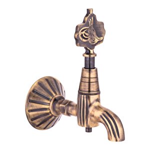 Antik Gold Kurna Musluğu Osmanlı Tuğralı Antik Eskitme Komple Pirinç Hamam Musluğu