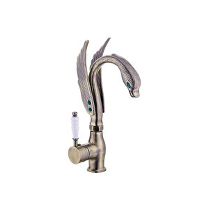 Antik Gold Lavabo Bataryası Özel Tasarım Armatür Pirinç