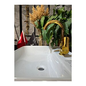Gold Lavabo Bataryası Yüksek Tip Gold Lavabo Armatür Pirinç Malzeme