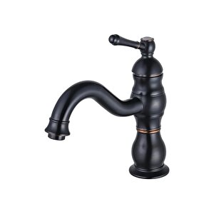 Siyah Klasik Lavabo Bataryası Vintage Armatür Banyo Bataryası