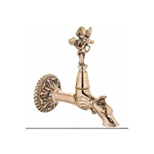 Kurna Musluğu Hamam Musluğu Gold Renk Premium Melek Tasarım Komple Pirinç