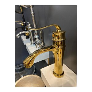 Gold Lavabo Bataryası Vintage Lavabo Armatürü Gold Musluk