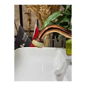 Bakır Lavabo Bataryası Mermer Tasarım Bronz Lavabo Musluğu Country Design Rose Bakır