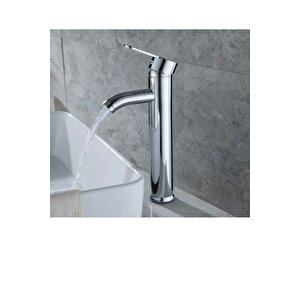 Çanak Lavabo Bataryası Gümüş Lavabo Bataryası Yüksek Çanak Lavabo Musluğu Garantili Modern Tasarım