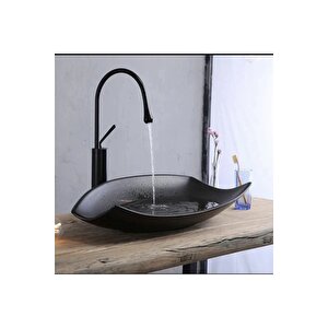 Lavabo Bataryası Siyah Çanak Lavabo Musluğu Drop Design Çanak Lavabo Uyumlu Siyah Batarya