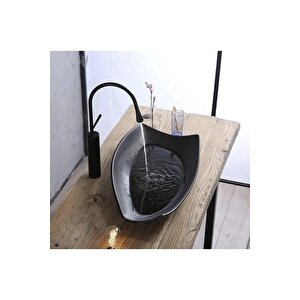 Lavabo Bataryası Siyah Çanak Lavabo Musluğu Drop Design Çanak Lavabo Uyumlu Siyah Batarya