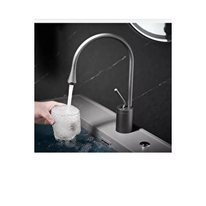 Siyah Lavabo Bataryası Siyah Banyo Musluğu Drop Design Lavabo Armatür
